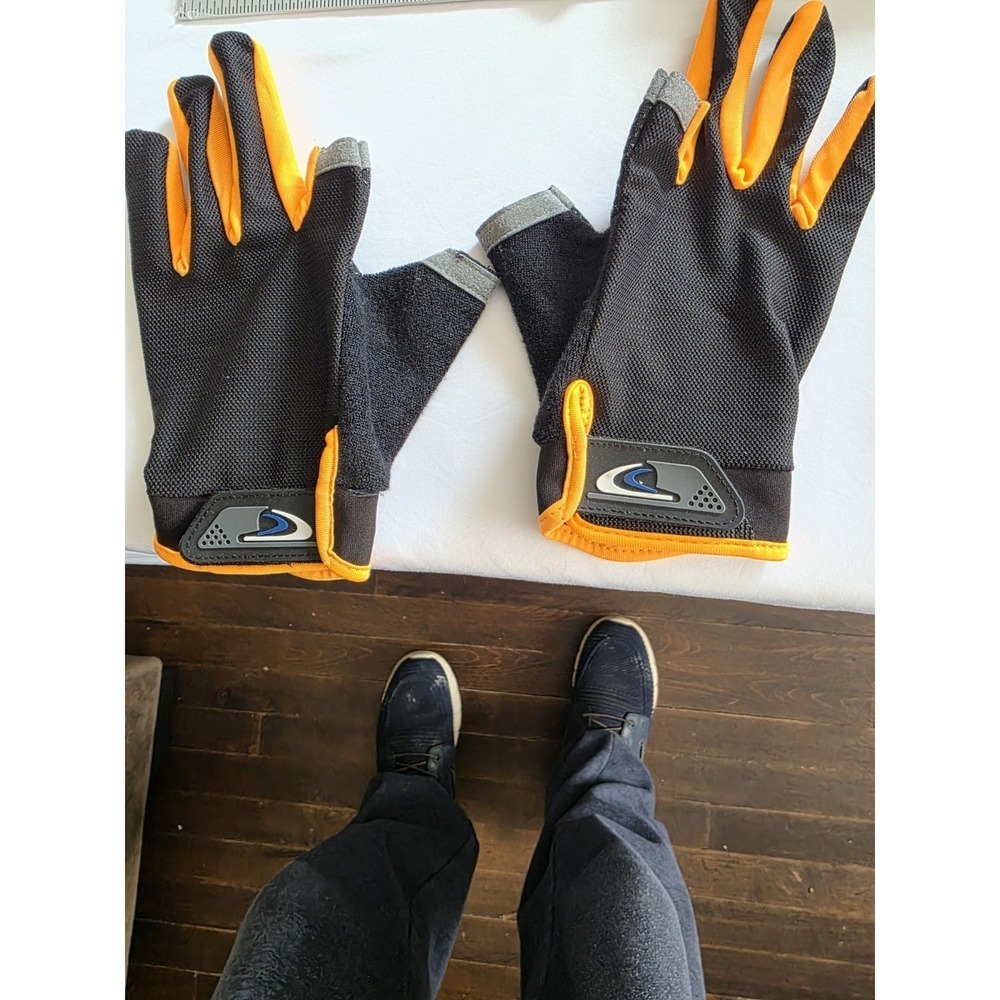 O'Neill Sailing Gloves Black Orange Half-Finger Grip Adjustable OS